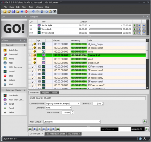 Figure 6.42 A list of sound and MIDI Show Control cues in a sound playback system for live entertainment