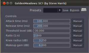 Figure 7.15 SC1 Compressor plug-in for Ardour