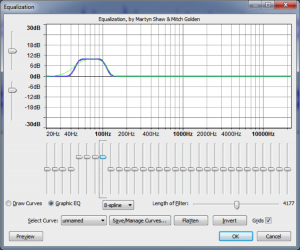 Figure 7.3 Graphic EQ in Audacity